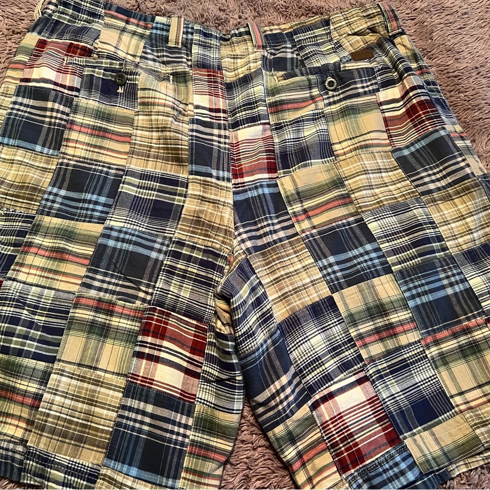 Izod Blue and Green Flat Front Shorts